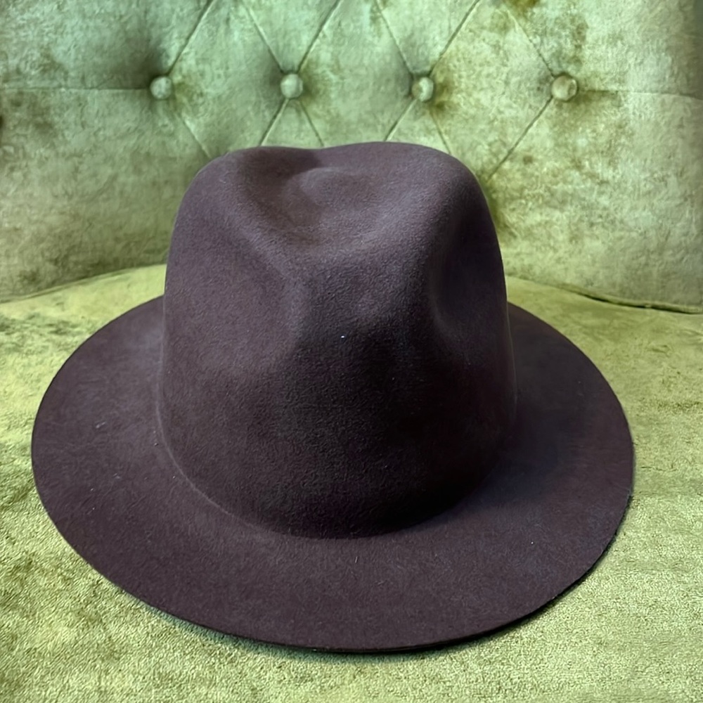 Brown brim hat